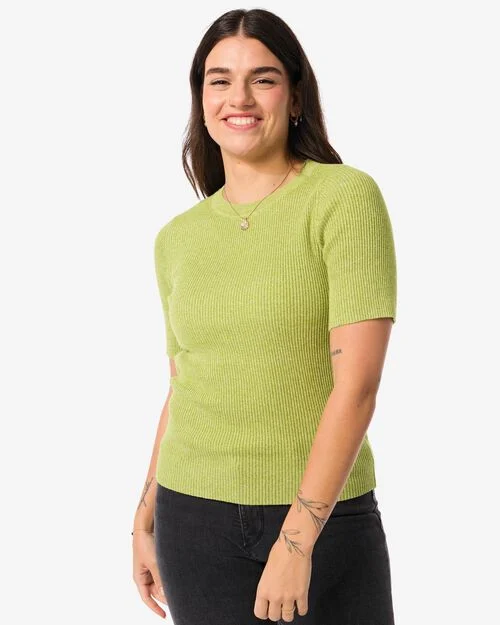 pull côtelé pour femmes vert