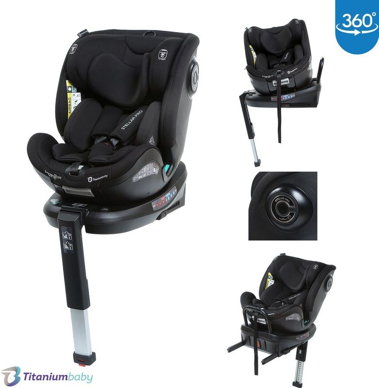 Titaniumbaby Stellar PRO I-Size 360 graden draaibaar zwart