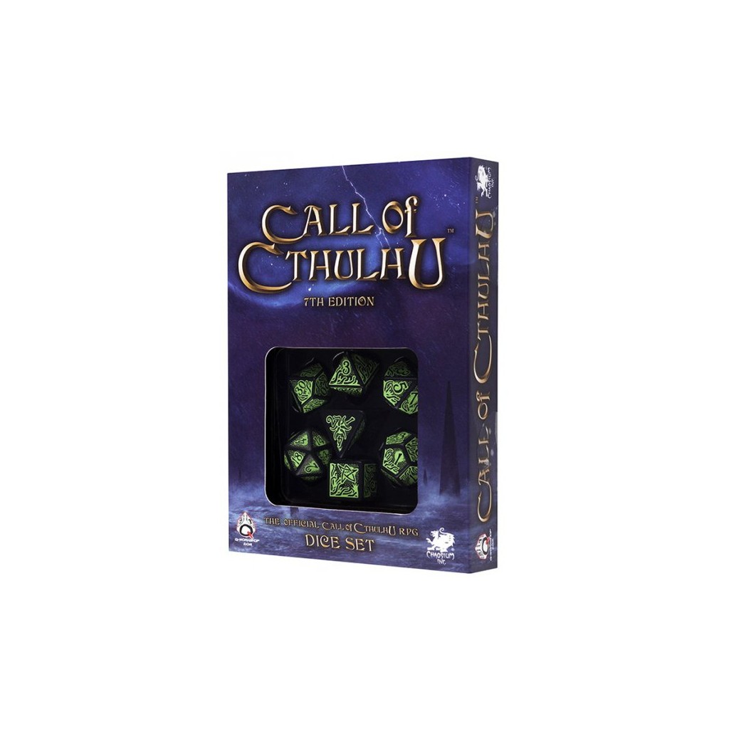 Set de 7 Dés Call of Cthulhu 7th Edition Noir / Vert