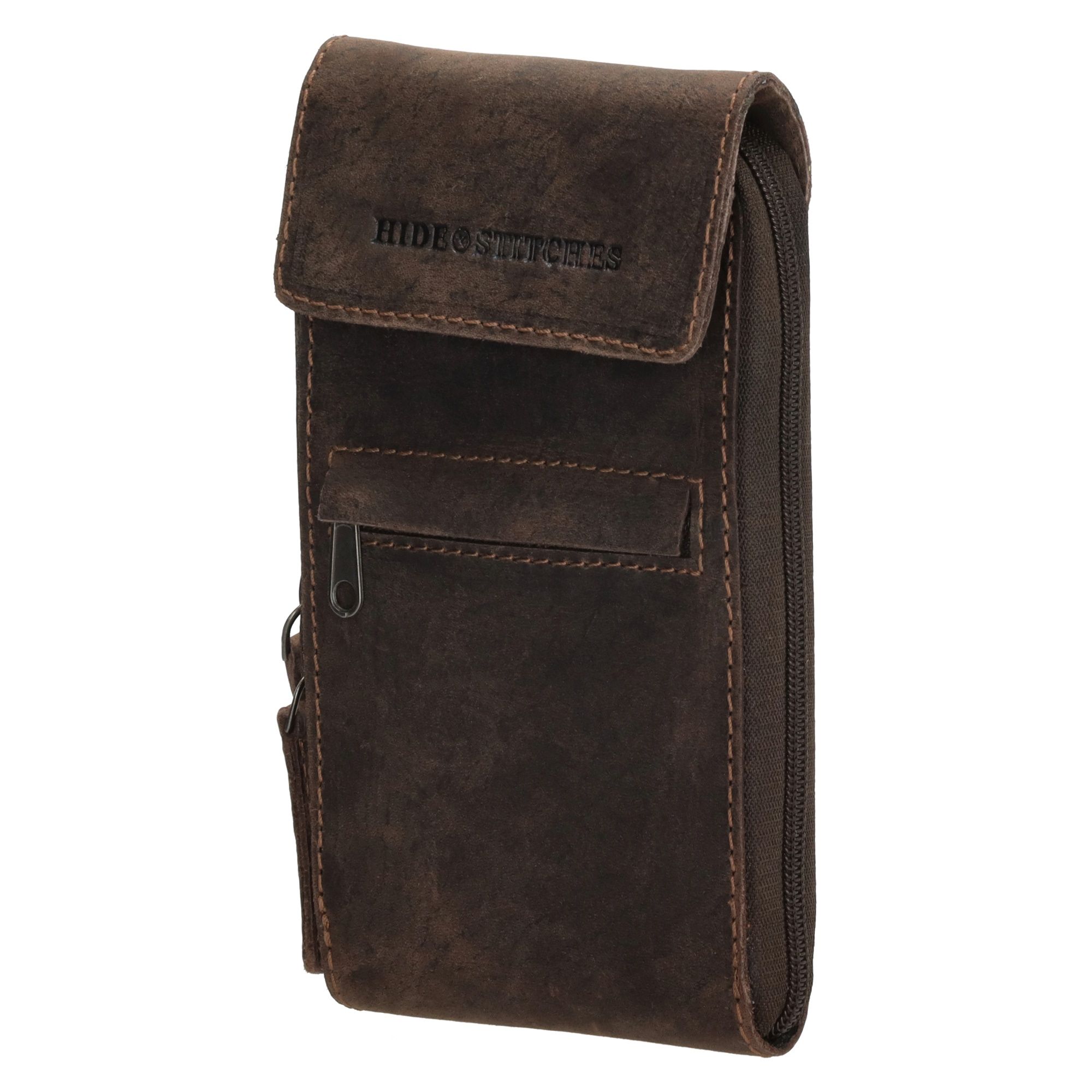 Hide & Stitches Idaho Telefoontasje Donkerbruin