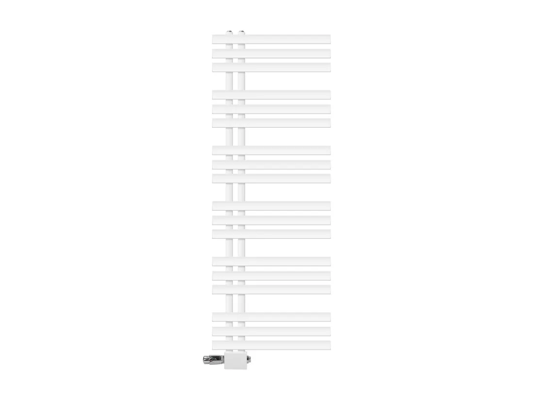 Radiateur Design Iron EM 500x1400 mm Blanc Raccord Central au Bas avec Garniture