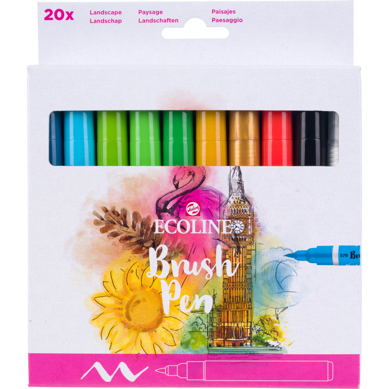 Ecoline Pinselstifte Brush Pen Landschaften, 20 Stück, assortiert