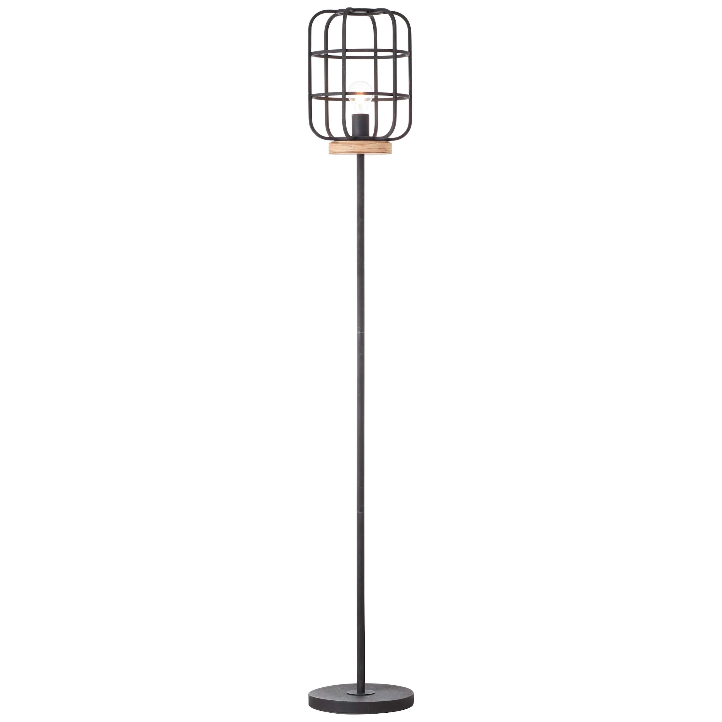 Brilliant Stehlampe »Gwen« E27 1 Stk. 163 cm Höhe, Ø 25 cm, E27, Metall/Holz, antik holz/schwarz korund