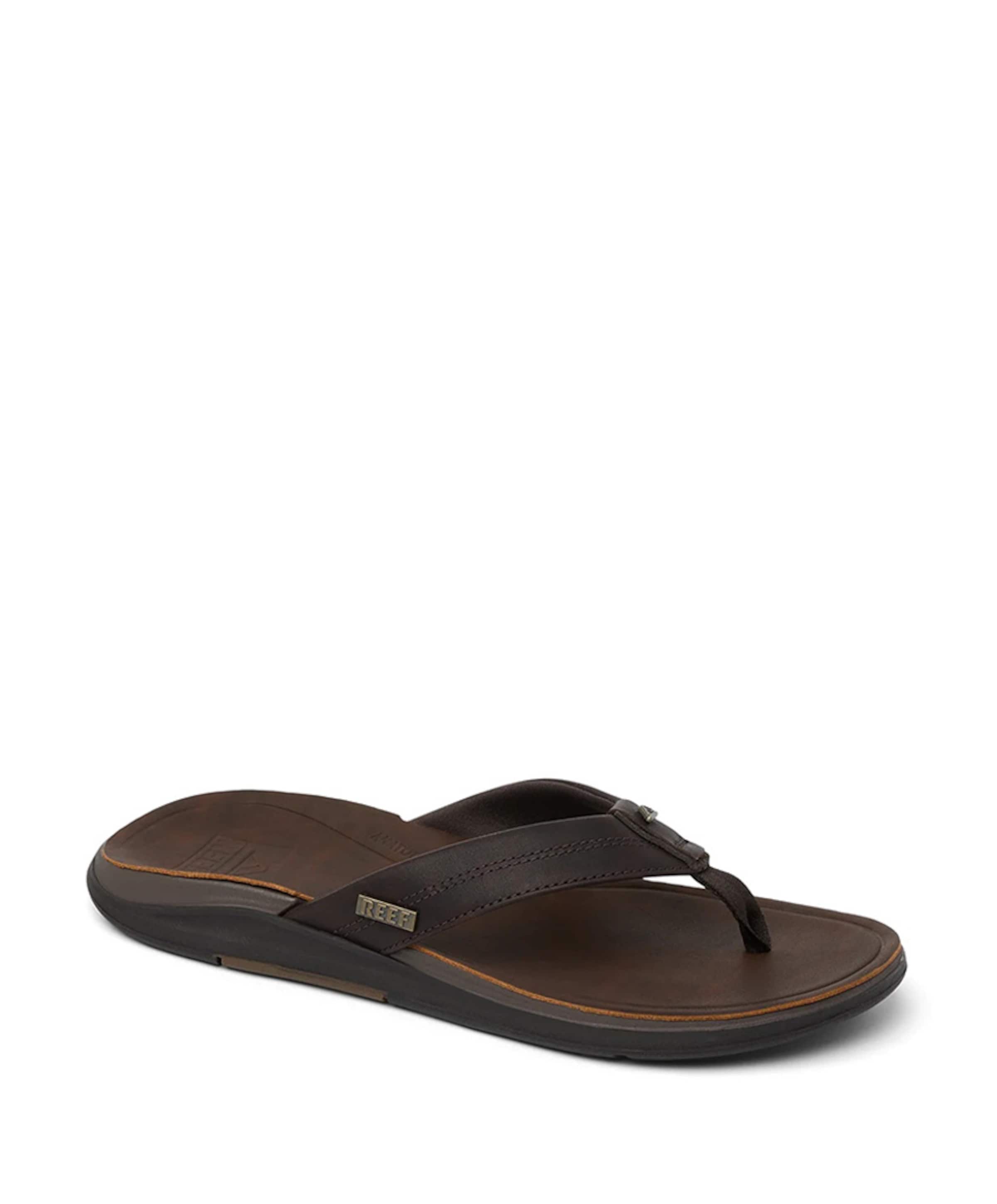 Reef Leather offshore heren slipper bruin