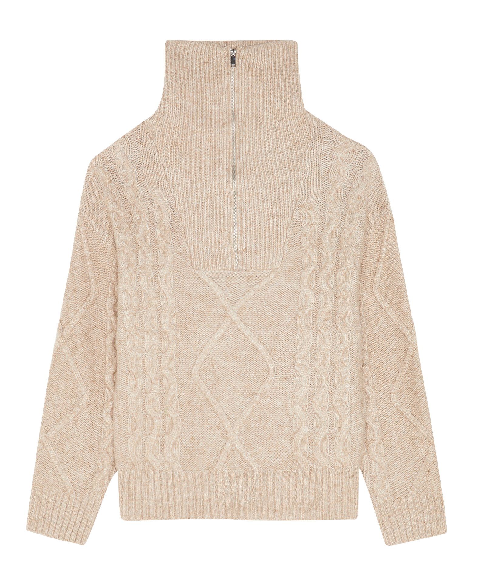 Pull camionneur en maille torsadée | Beige