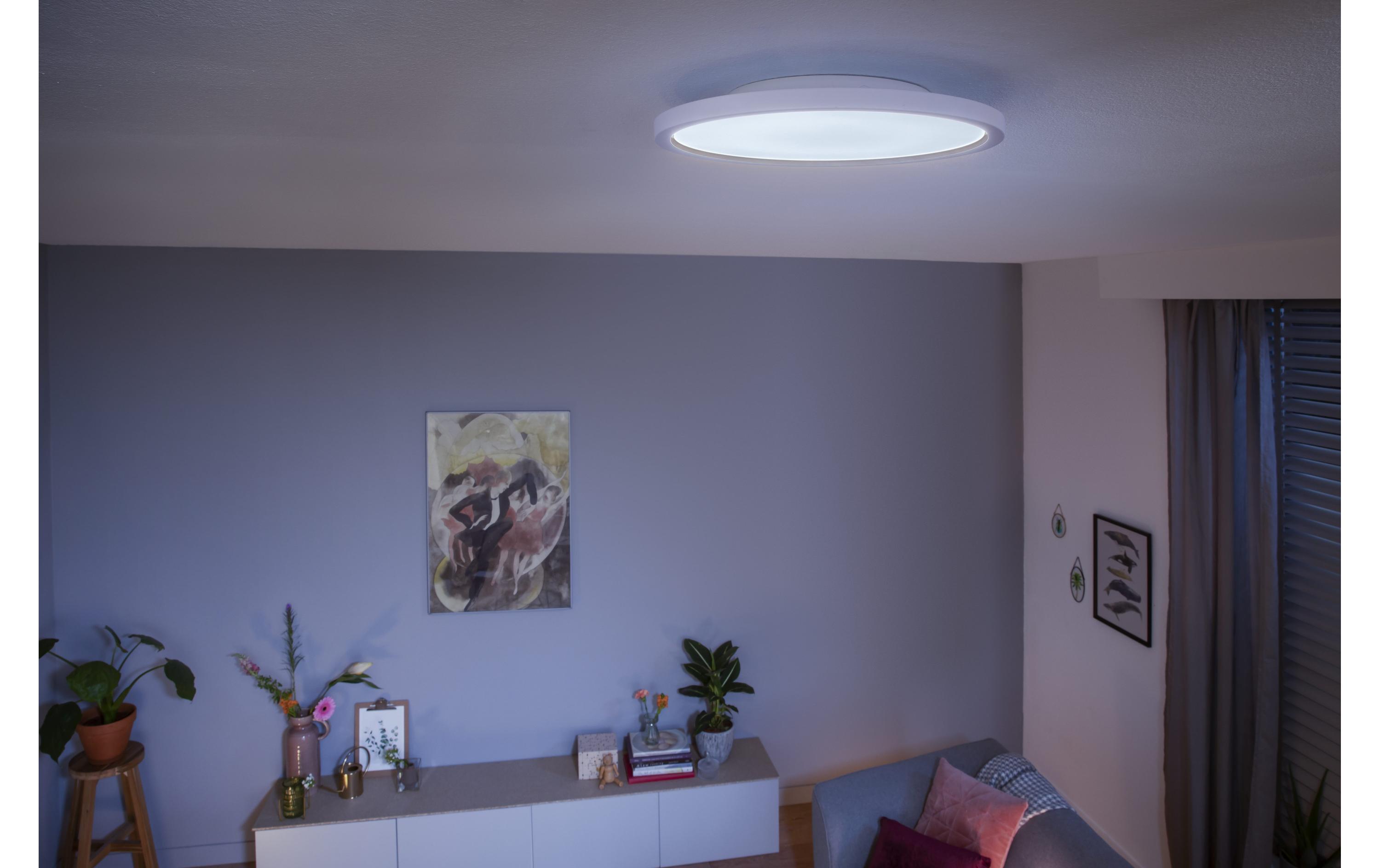 White Ambiance Aurelle Panelleuchte Rund Weiss + Dimmer<br>Flaches Hue Panel