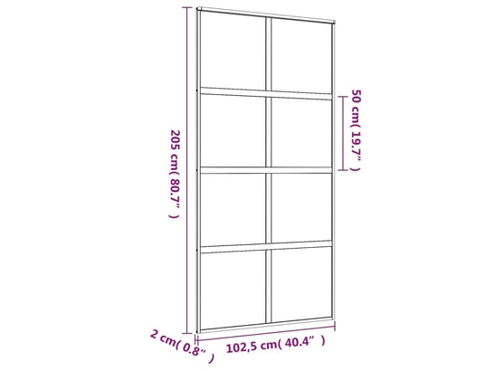 VIDAXL - Porte verre Porte coulissante doré 102,5x205cm verre esg clair et alumin...