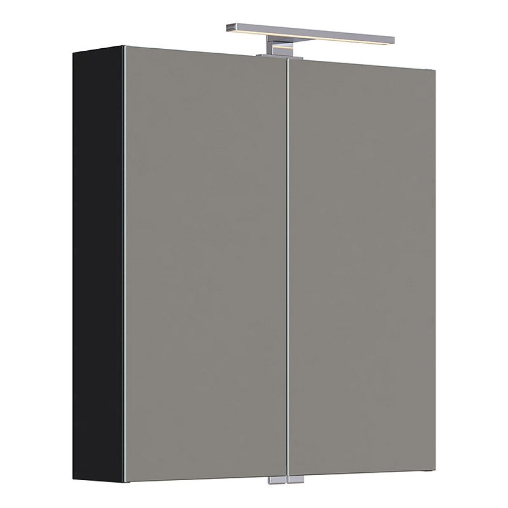 SPEILSKAP CAMARGUE FRI MED BELYSNING SVART 60CM
