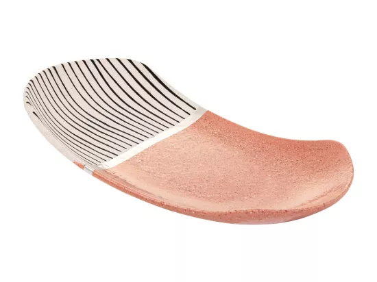 Centre de table en céramique rose 32x23x4,5h