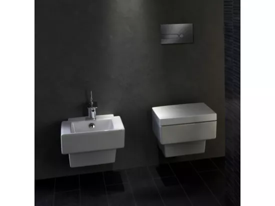 Pack WC suspendu JACOB DELAFON Terrace+ bâti-support + plaque Blanc brillant + accessoires