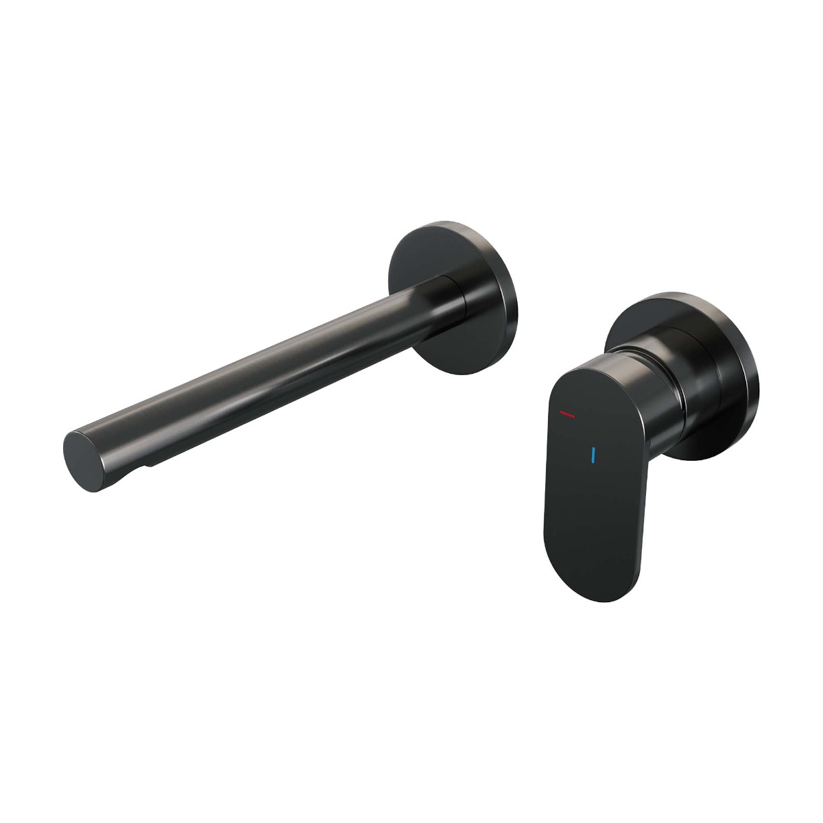 Brauer Gunmetal Edition ColdStart wastafelkraan inbouw rechte uitloop en rozetten model C1 gunmetal geborsteld PVD