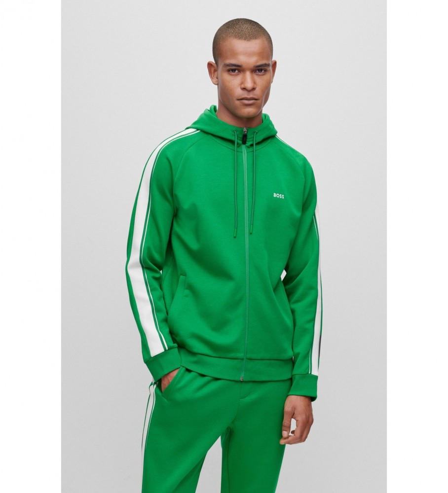 Conjunto de treino BOSS de corte regular com logotipo e detalhes em verde.