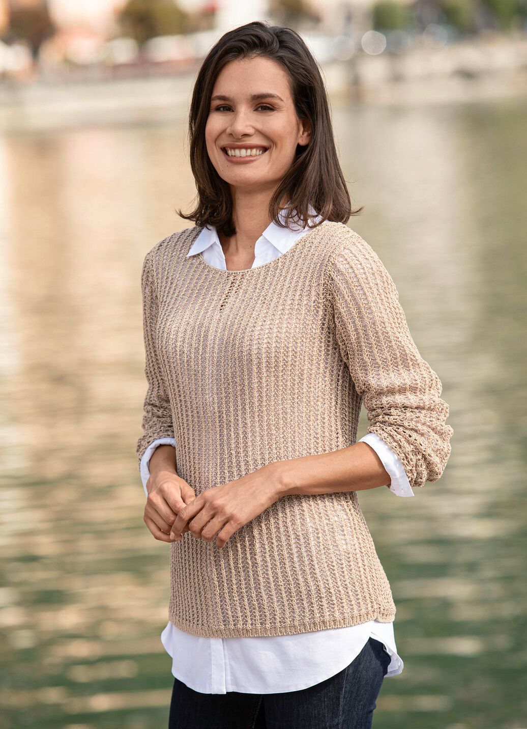 Pullover aus edel glänzendem Bändchengarn