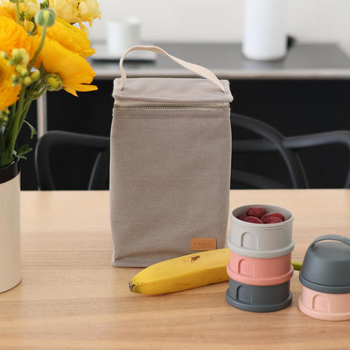 Pochette Repas Isotherme Canvas Gris Perle - BEABA