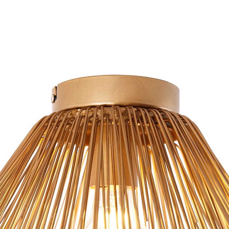 Art Deco plafondlamp goud met lichteffect - Broom