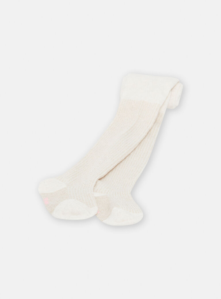 Collants écrus en lurex fille
