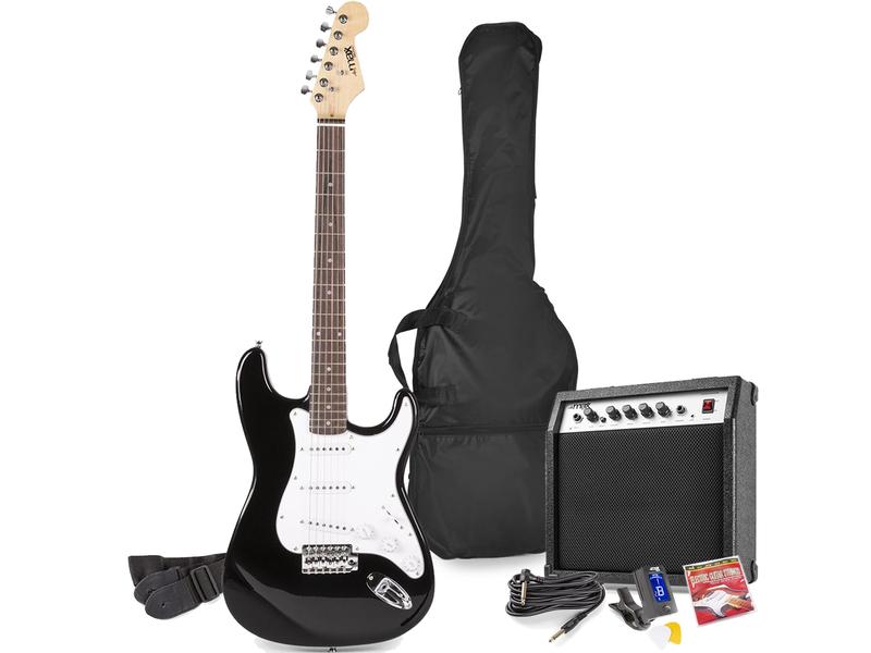 MAX E-Gitarre GigKit Schwarz E-Gitarre mit Zubehör