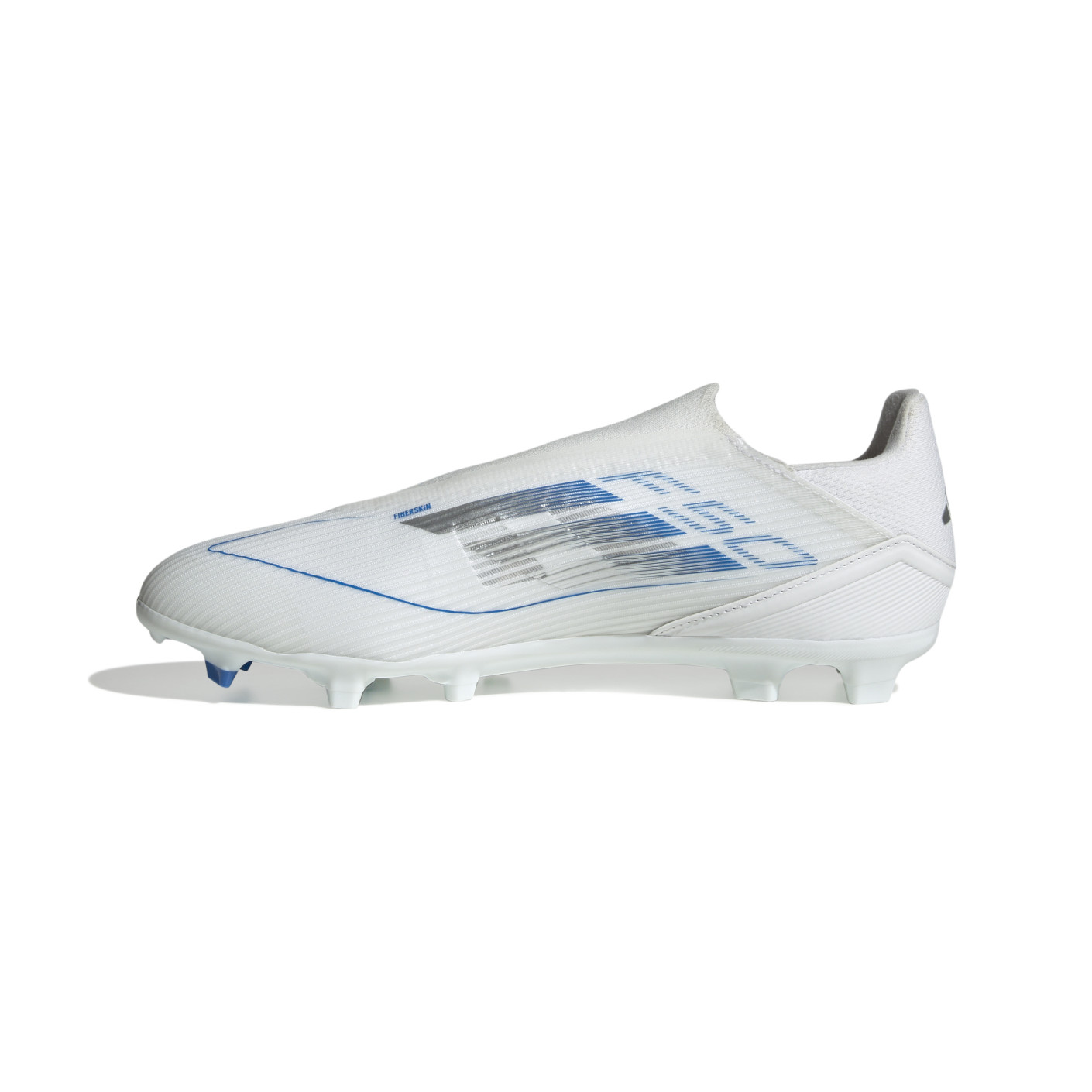Adidas F50 League Veterloze Gras / Kunstgras Voetbalschoenen (MG) Wit Blauw Zilver