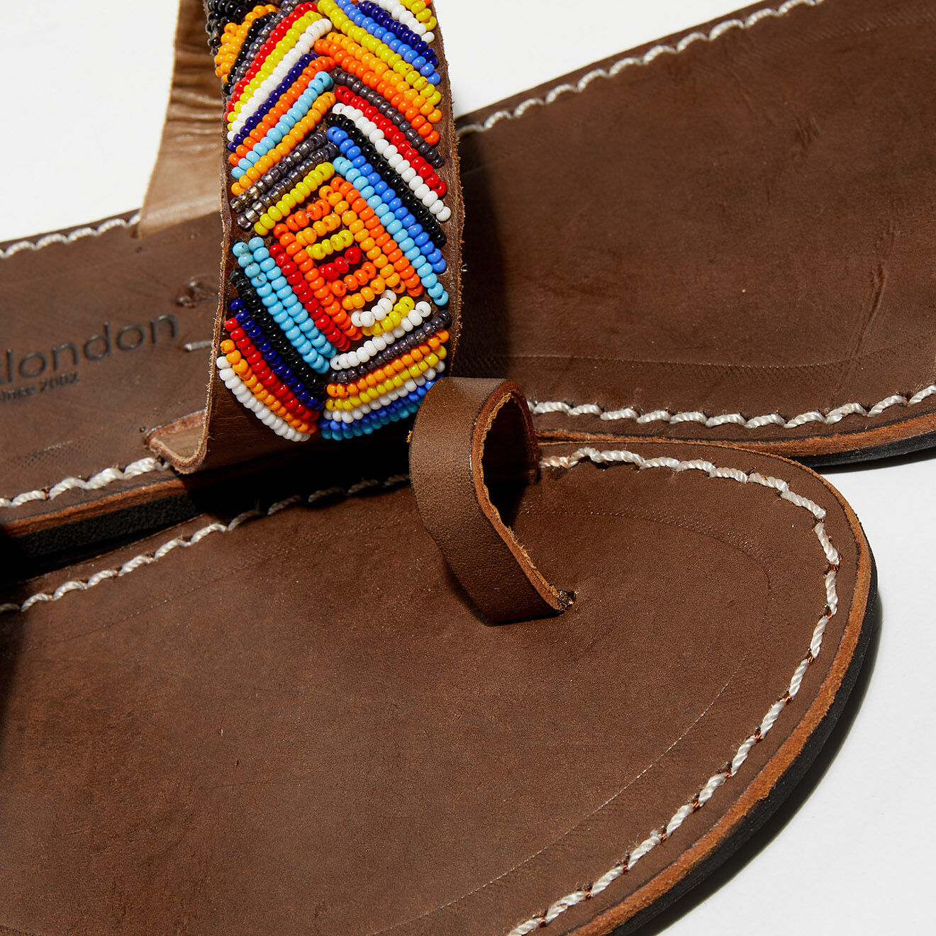 Laidback London Mules en Cuir Mix marron/multicolore