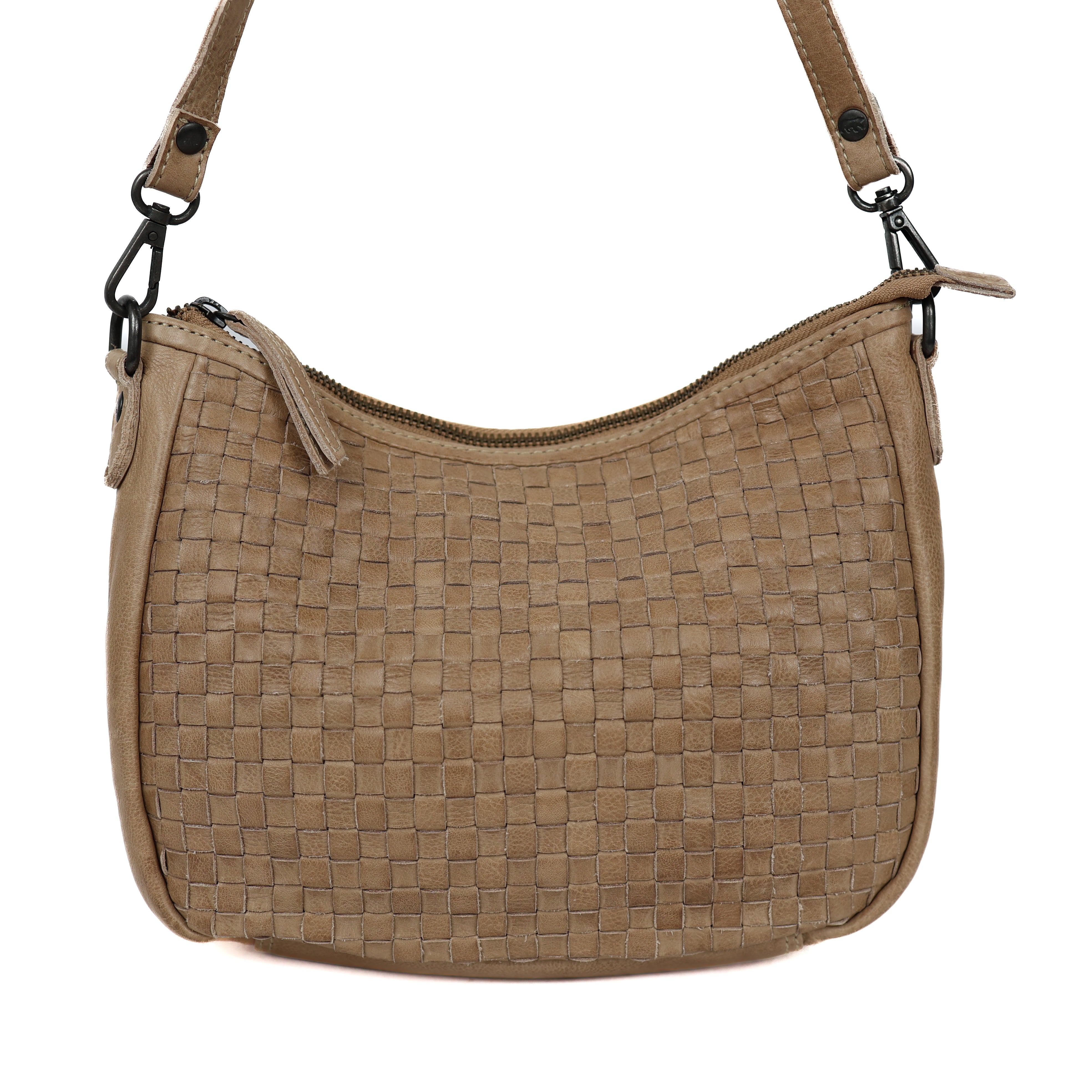 Hand/schoudertasje 'Elvira' gevlochten beige BEIGE