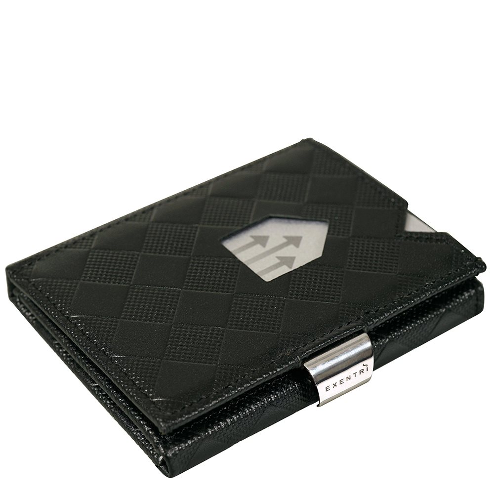 Exentri Leather Wallet RFID black chess