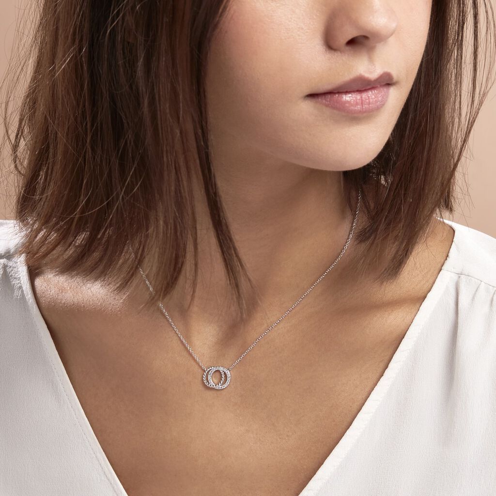 Collier Magou Argent Blanc Oxyde De Zirconium