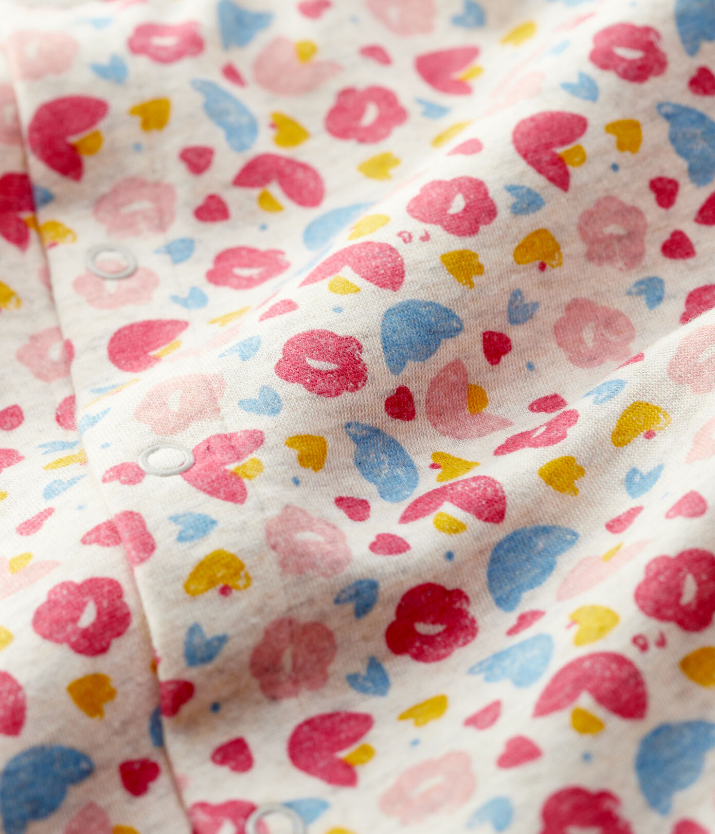 Combinaison longue imprimé fleurs bébé en laine et coton biologique