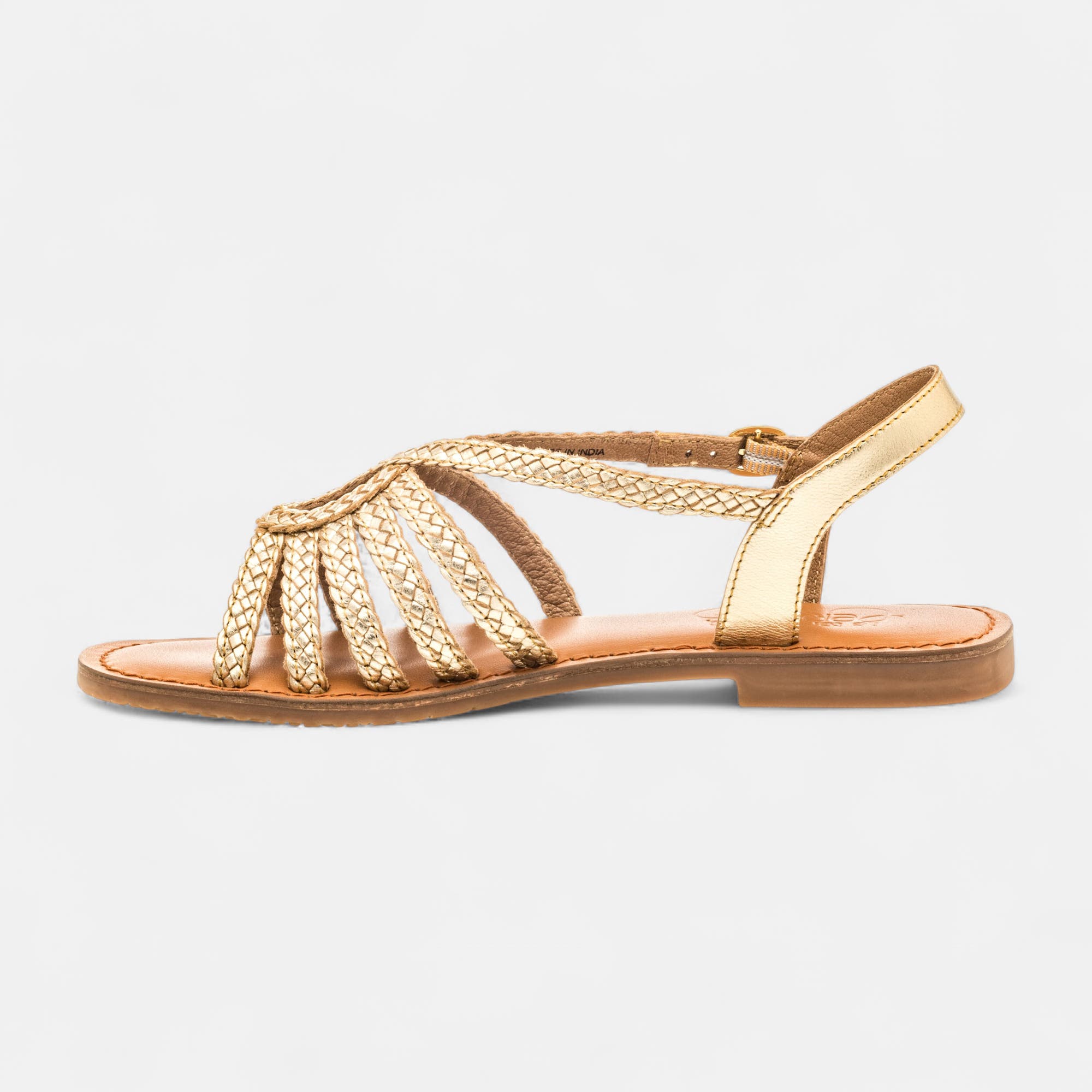 Nu-pieds Femme en cuir or