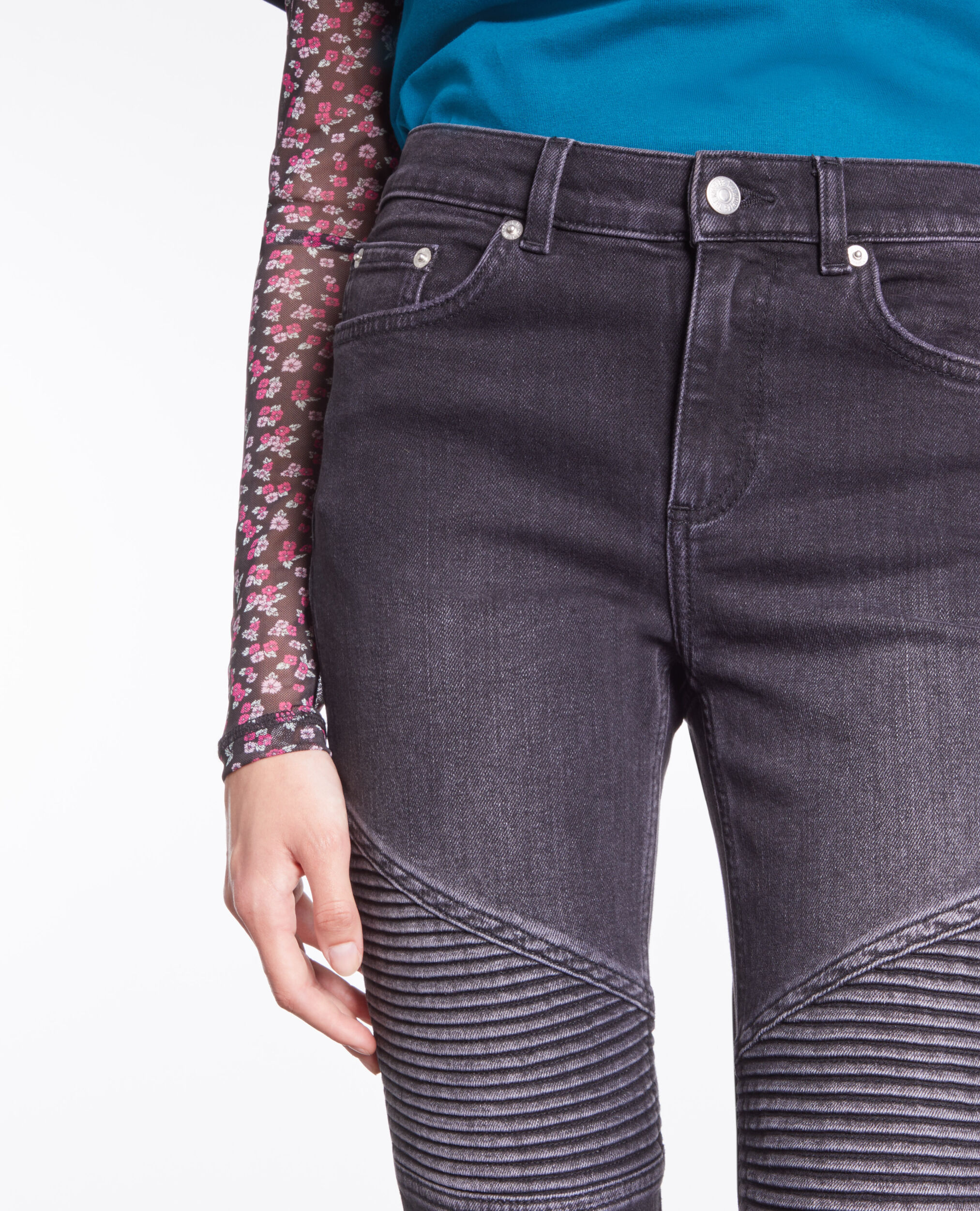 Jean biker slim noir