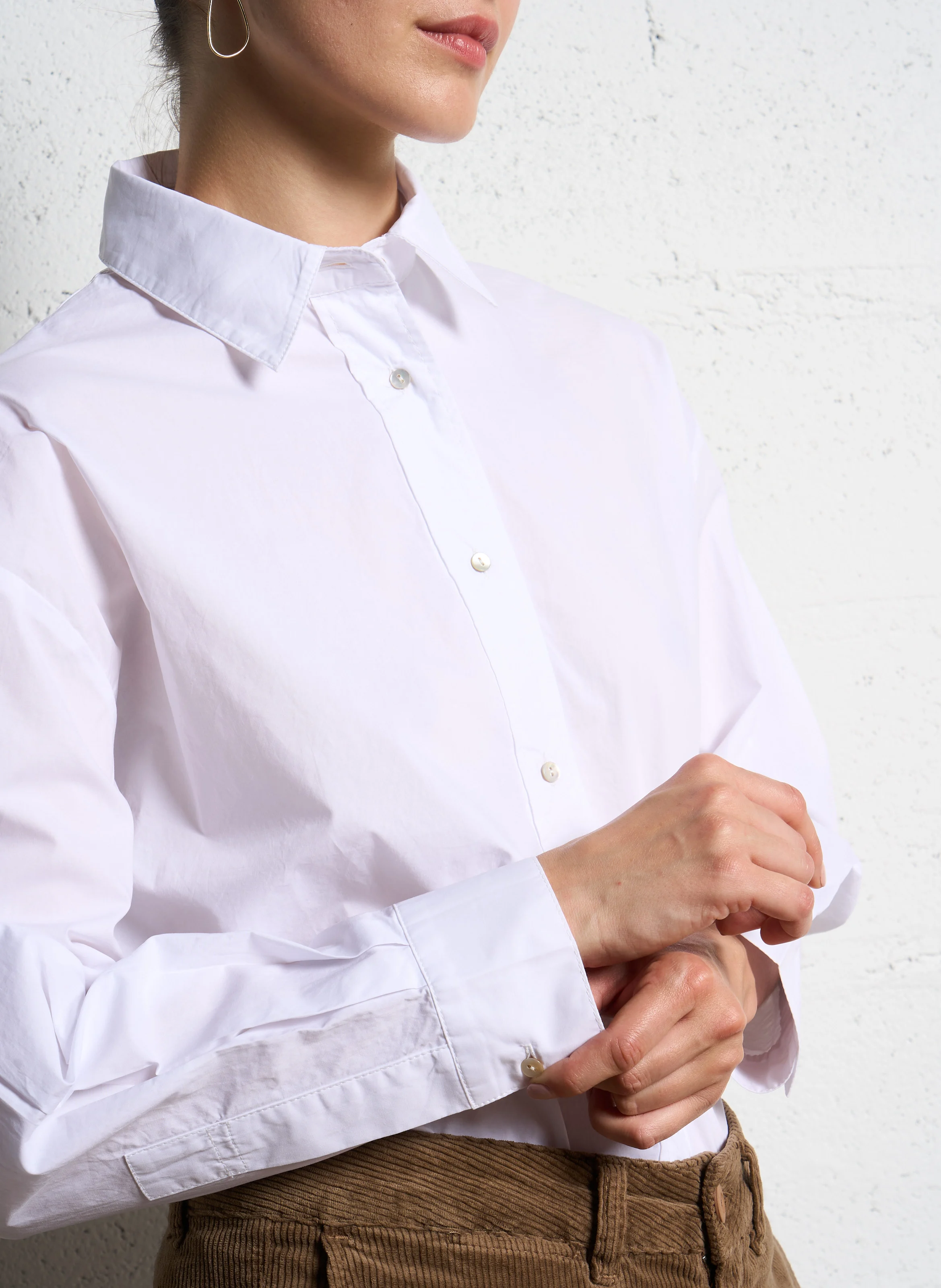 LAVE - Chemise oversize en coton | Blanc