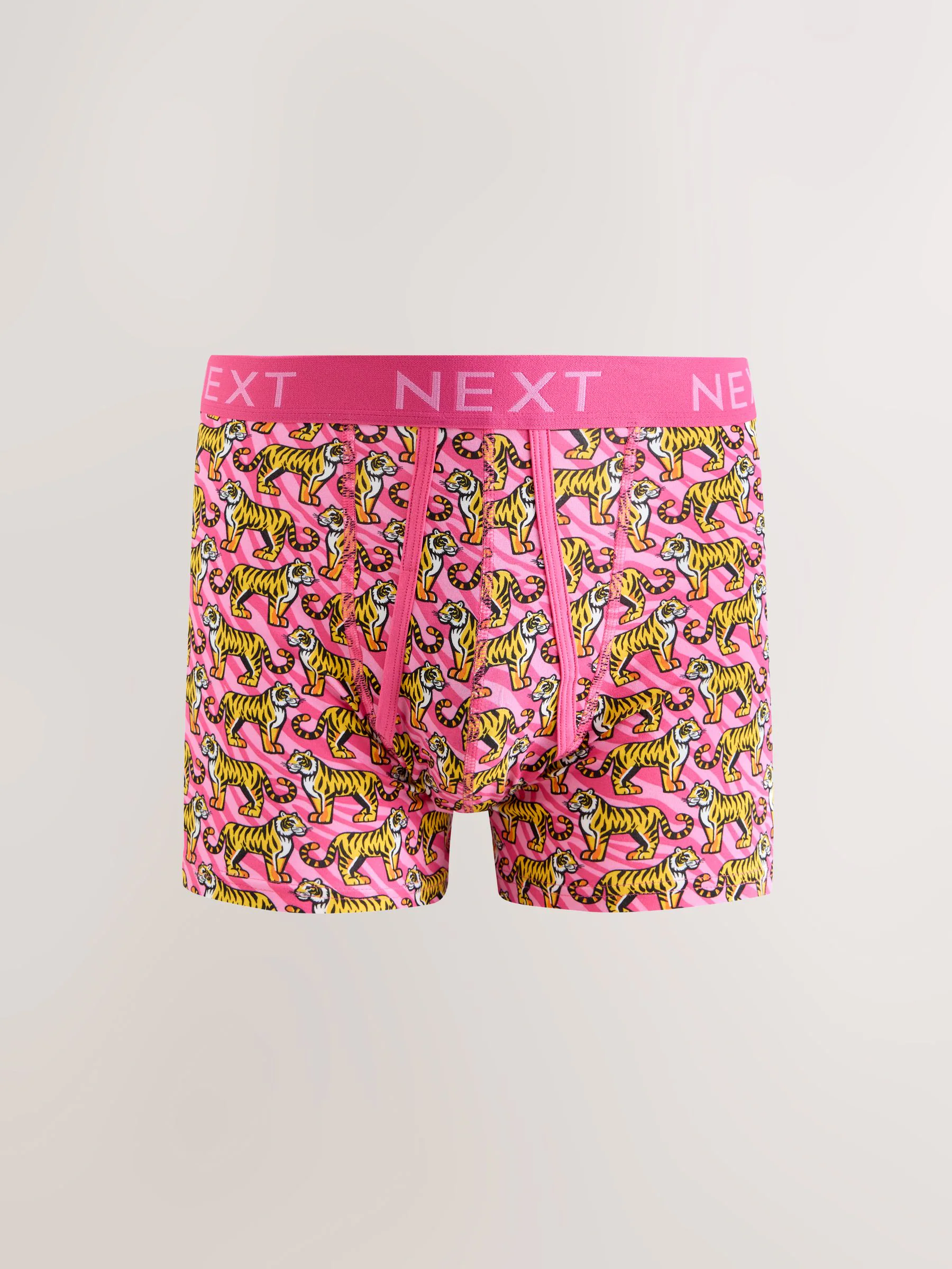 Felroze/Blauw Dierenprint - Boxershorts met A-voorkant