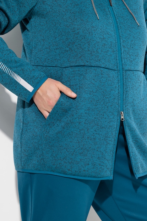 Strickfleece-Jacke, Teddyfleece, 2-Wege-Zipper, Reflektor