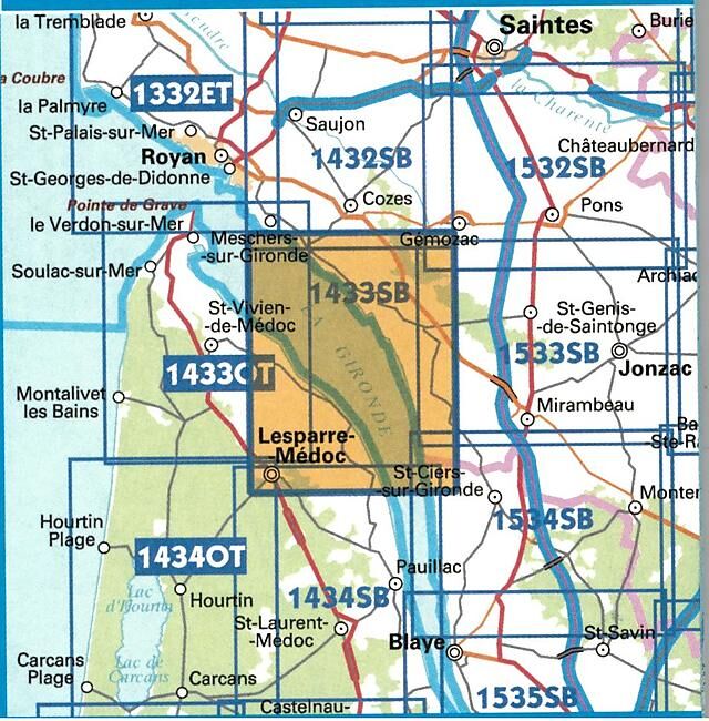 IGN - 1433 SB LESPARRE MEDOC 1 25 000