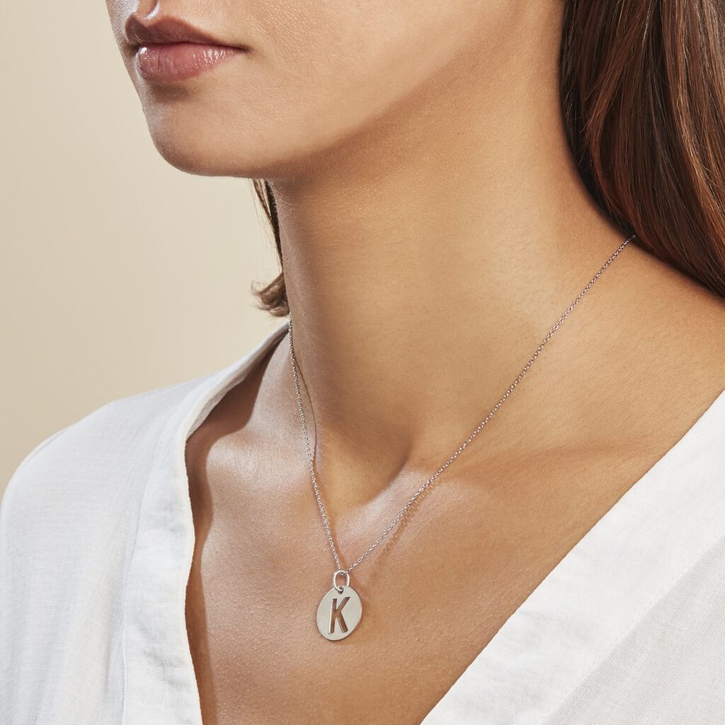 Pendentif Elio K Argent Blanc