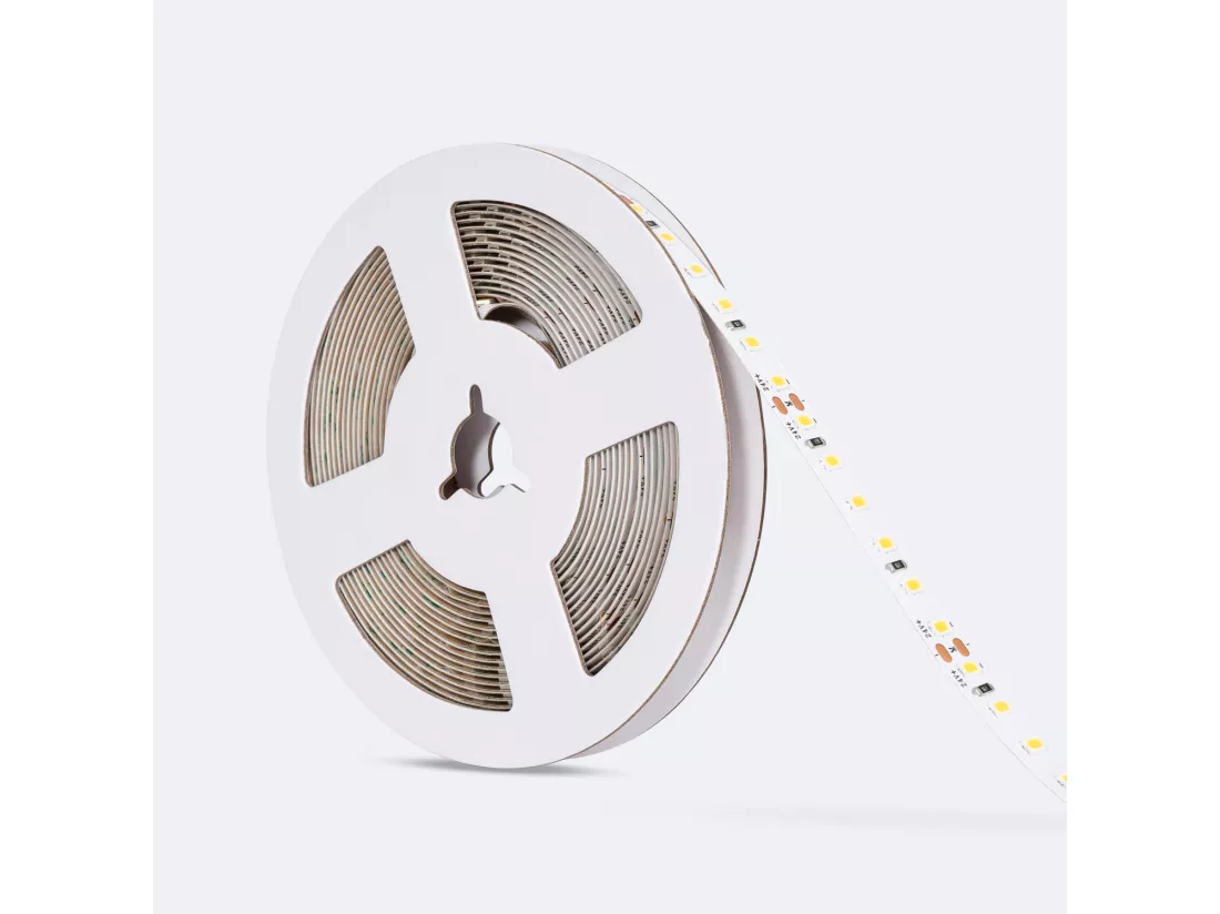Ruban LED 24V DC SMD2835 120 LED/m 5m IP20 High Lumen 2000 lm/m Largeur 8 mm Coupe tous les 5 cm 4000K Blanc neutre