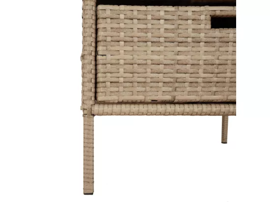 Armoire de rangement de jardin beige 55x59x80 cm résine tressée
