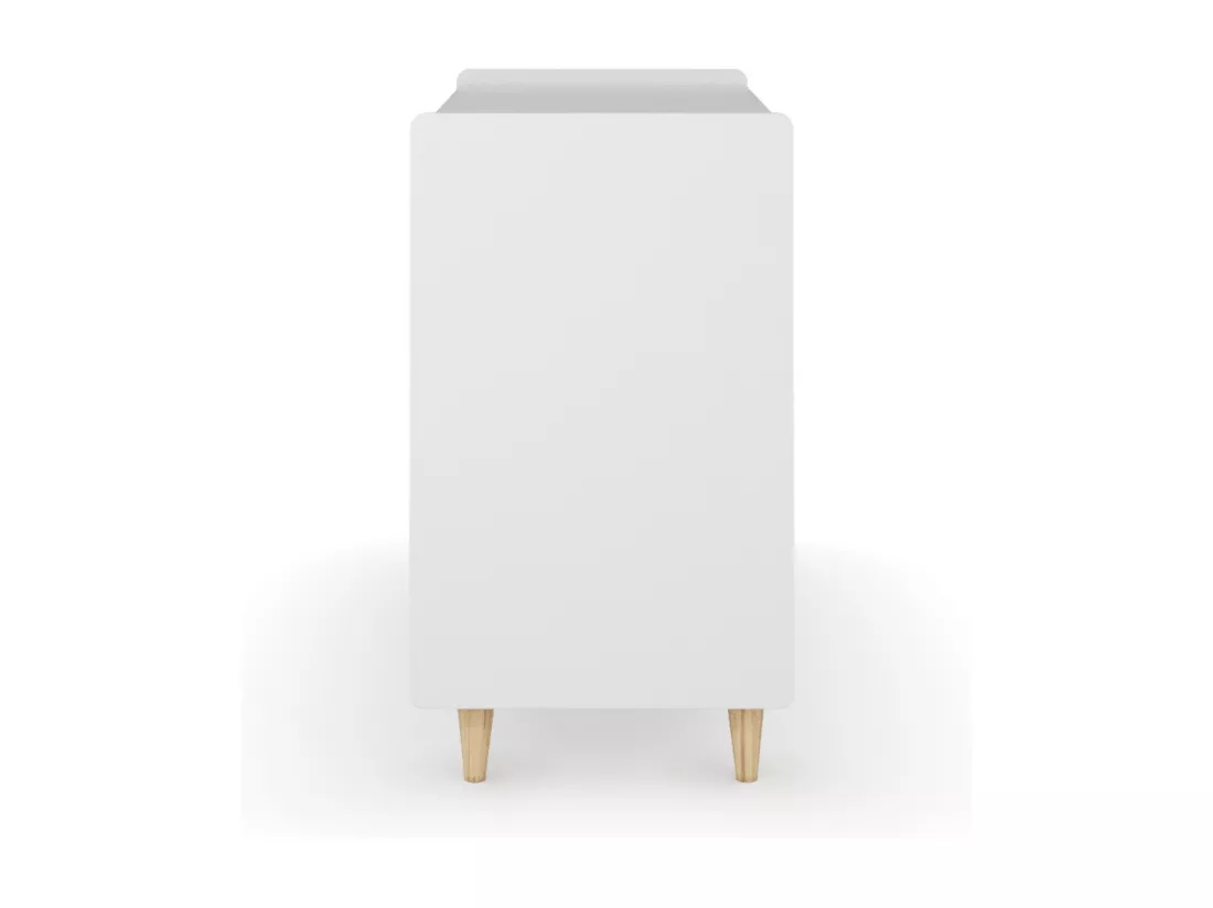 Commode 4 tiroirs bois massif bois et blanc PETER