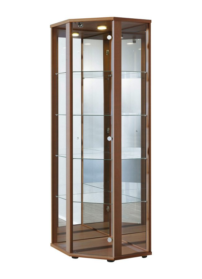 Eck-Vitrine mit LED-Beleuchtung