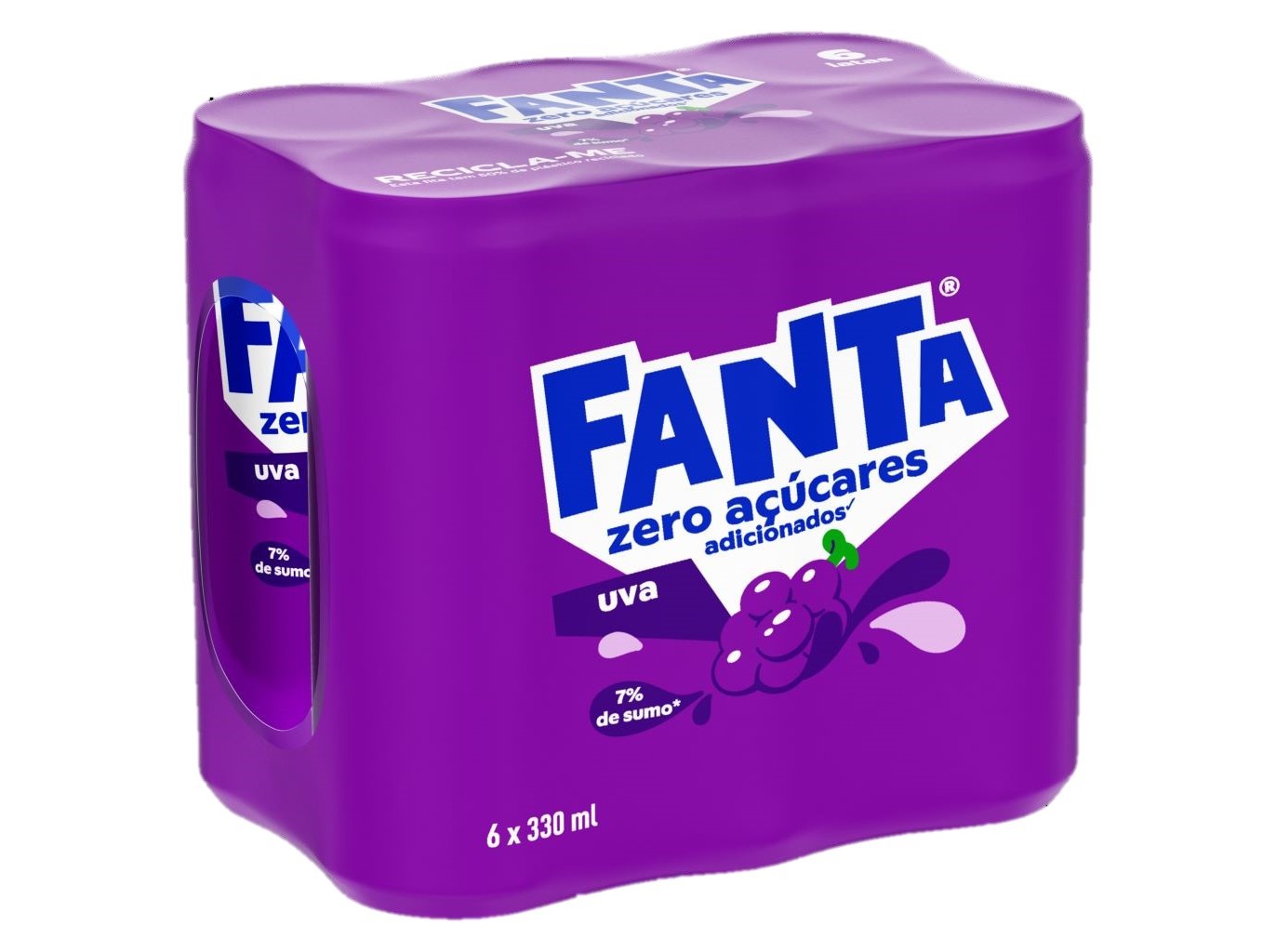 REFRIGERANTE COM GÁS FANTA UVA LATA 6X0.33L