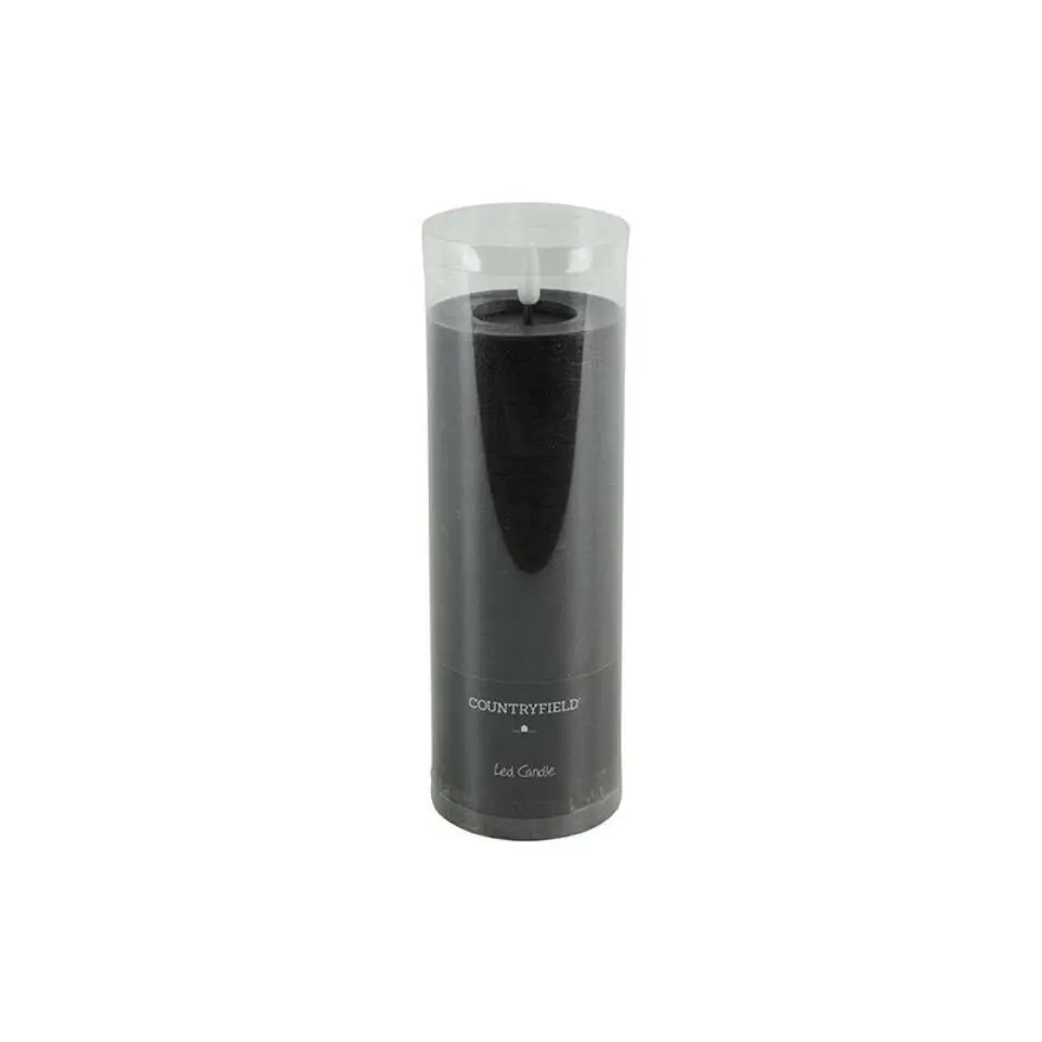 Countryfield LED kaars/stompkaars - zwart - D7,5 x H20 cm - timer