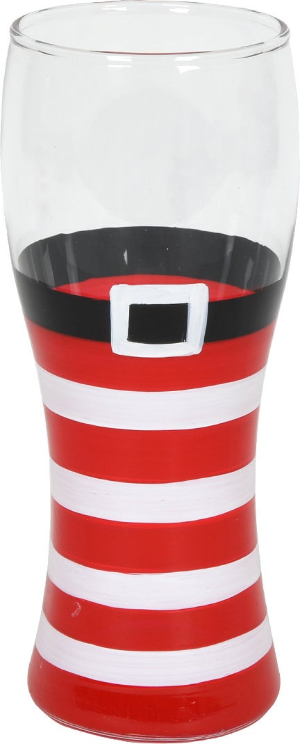 Bierglas Santa strepen rood / wit 370 ml