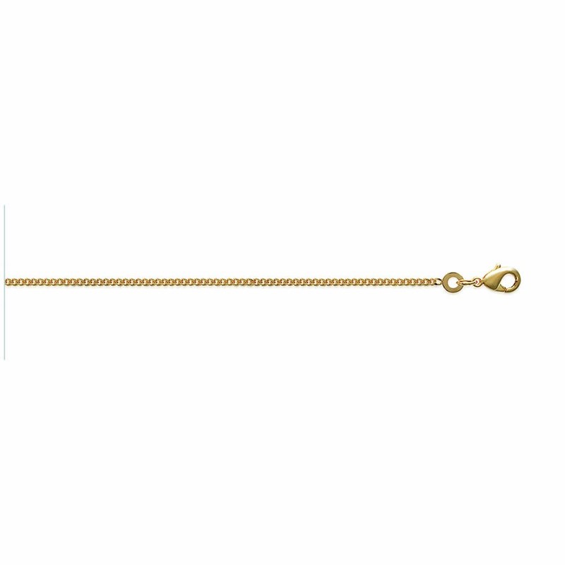 Chaine Mixte - Plaqué Or - Chaîne gourmette - Largeur : 1,6 mm - Longueur : 42 cm