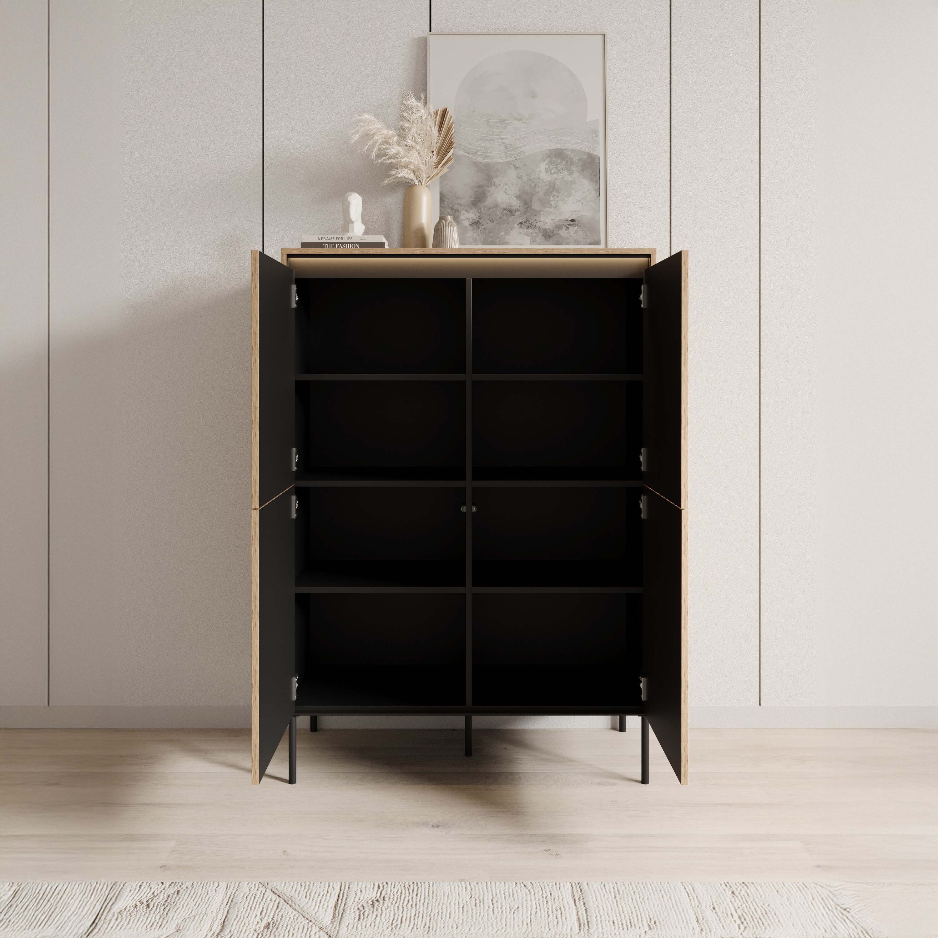 Meubella - Dressoir Timoteo - Eiken - 98 cm - Hoog