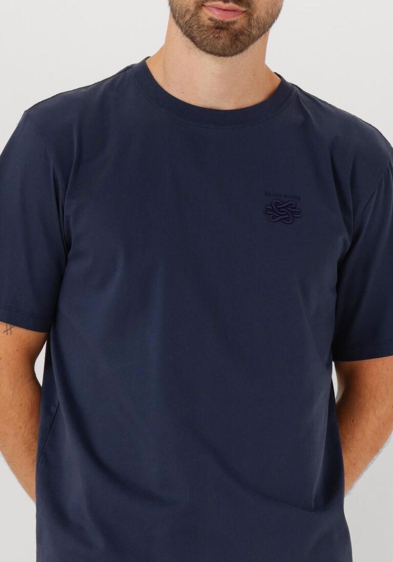 donkerblauwe filling pieces t-shirt t-shirt embroidered knot
