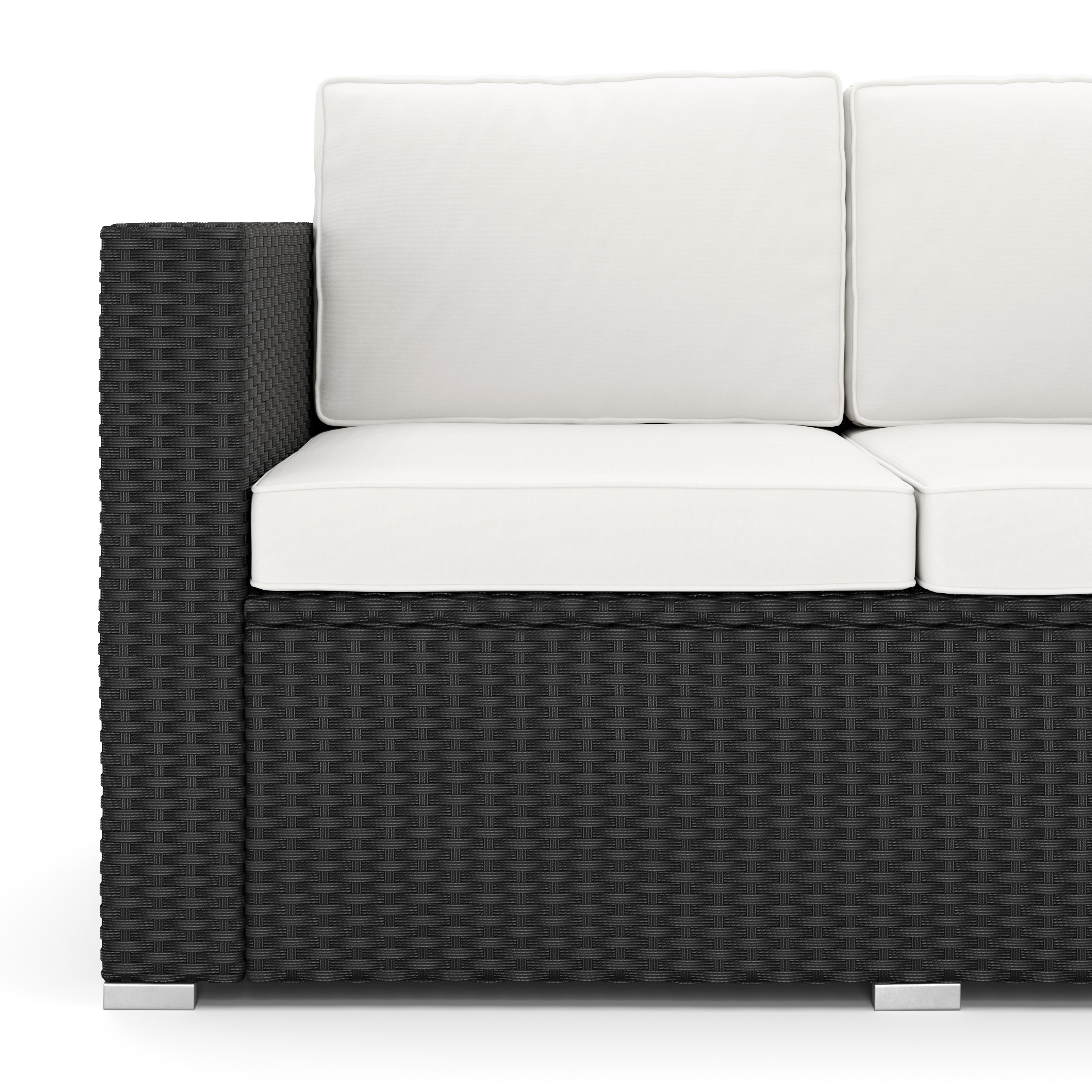 Rattanlounge VENEZIA schwarz/weiss