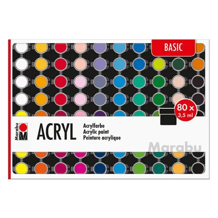 Marabu Acrylfarben Set BASIC, 80 x 3,5 ml