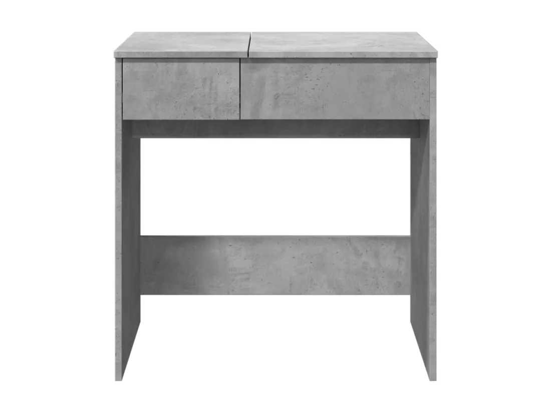 Coiffeuse avec miroir gris béton 73x46,5x120 cm
