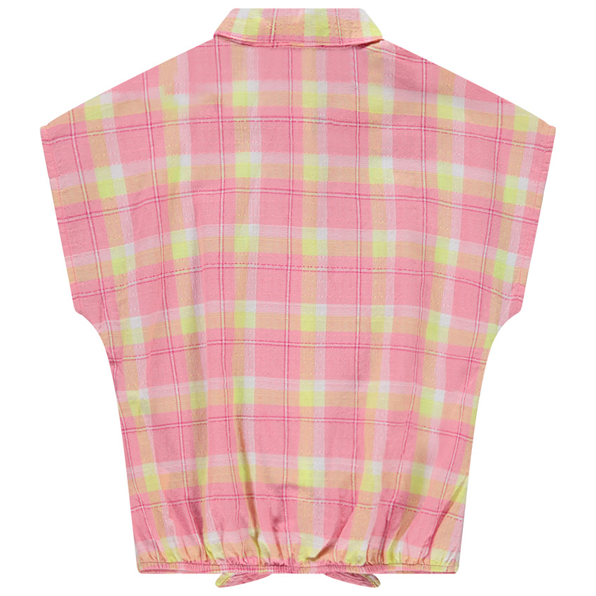 Chemise manches courtes à carreaux à nouer pour fille
