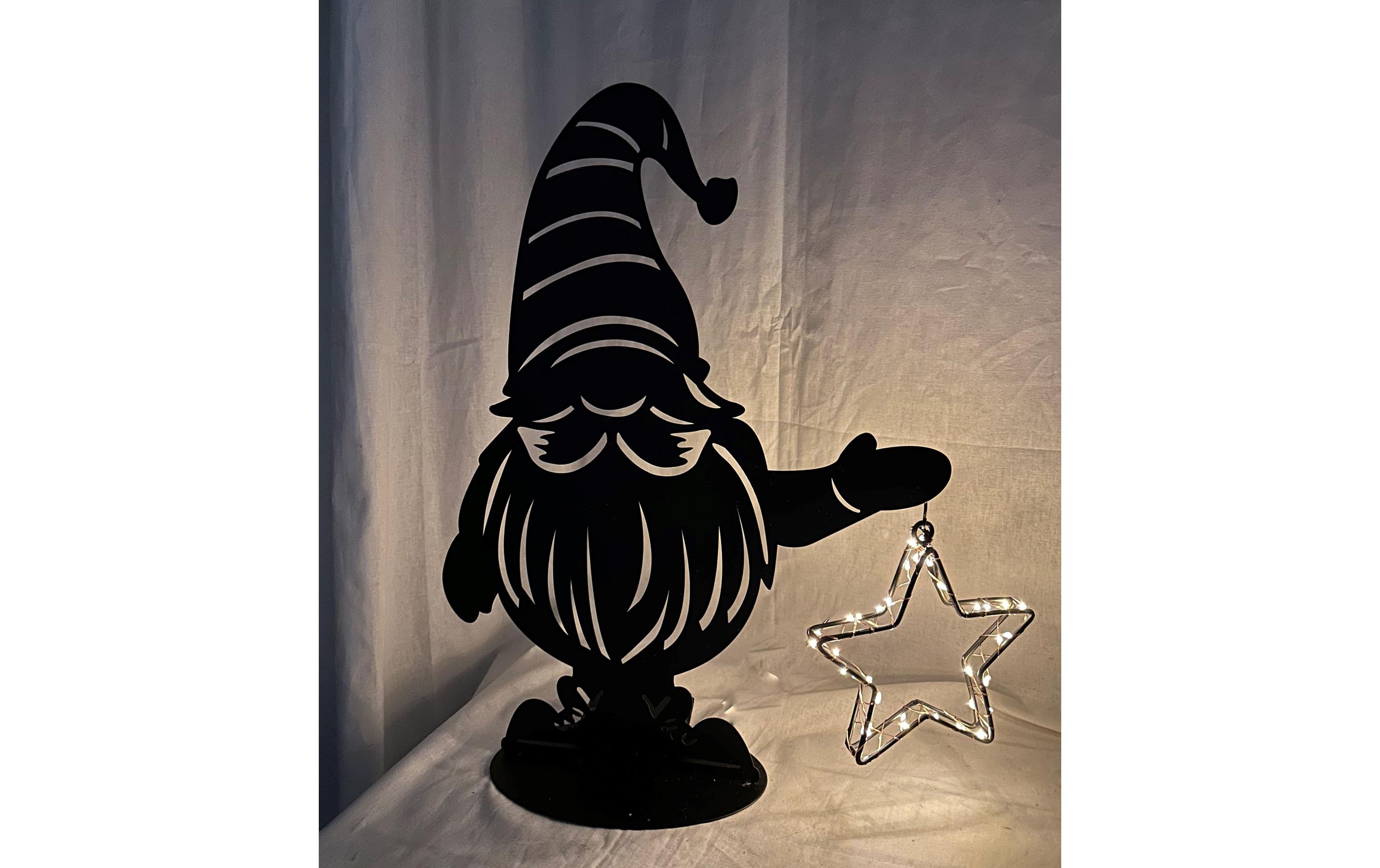 LED-Figur Wichtel Santa, 40 LEDs, 45 cm, SchwarzLED Weihnachtsdekoration