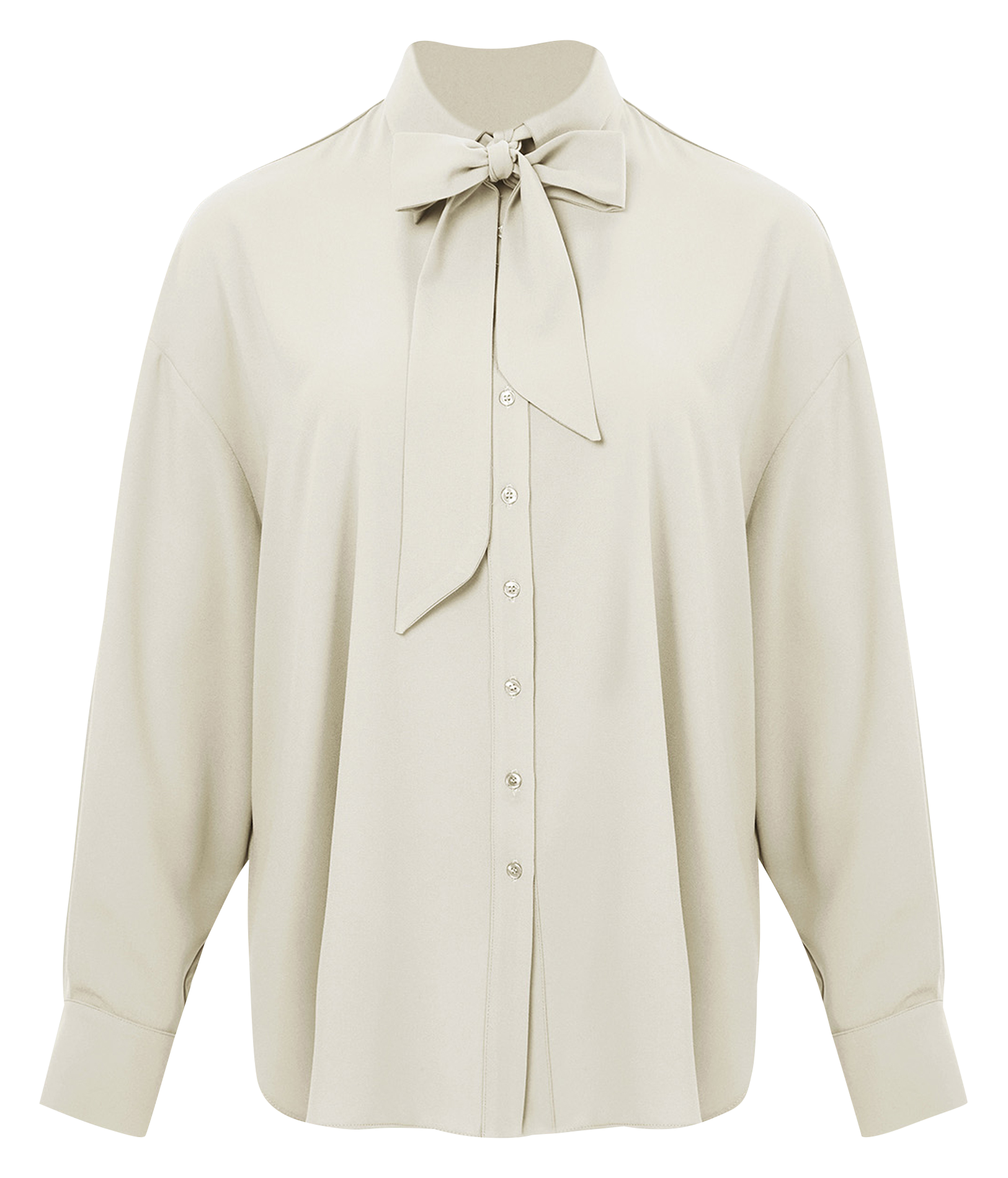 Chemisier fluide col classique lavallière | Blanc